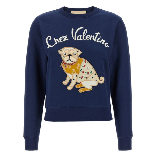 Valentino Garavani Blue Cotton Sweatshirt