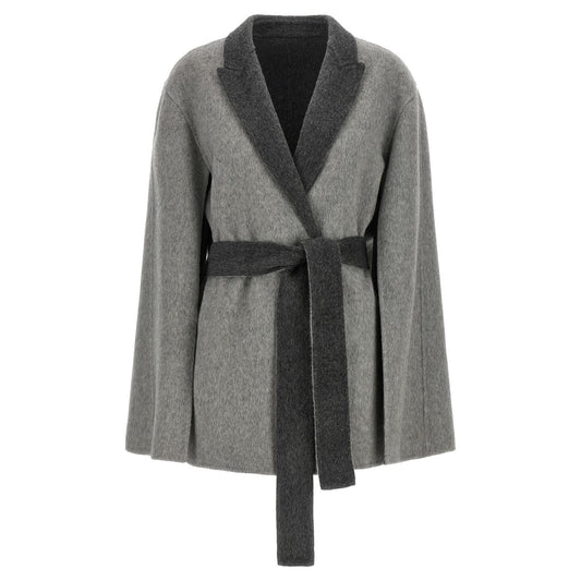 Alberta Ferretti Gray Wool Cardigan
