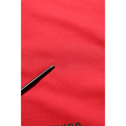 Dolce & Gabbana Red Cotton Graphic Print Crew Neck T-shirt