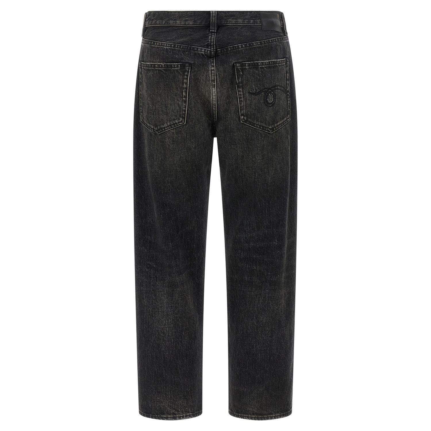 R13 Black Cotton Straight-Leg Jeans