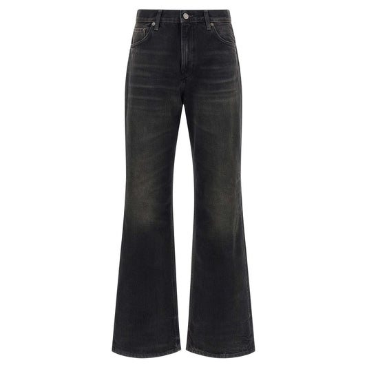 Haikure Black Cotton Flared Jeans