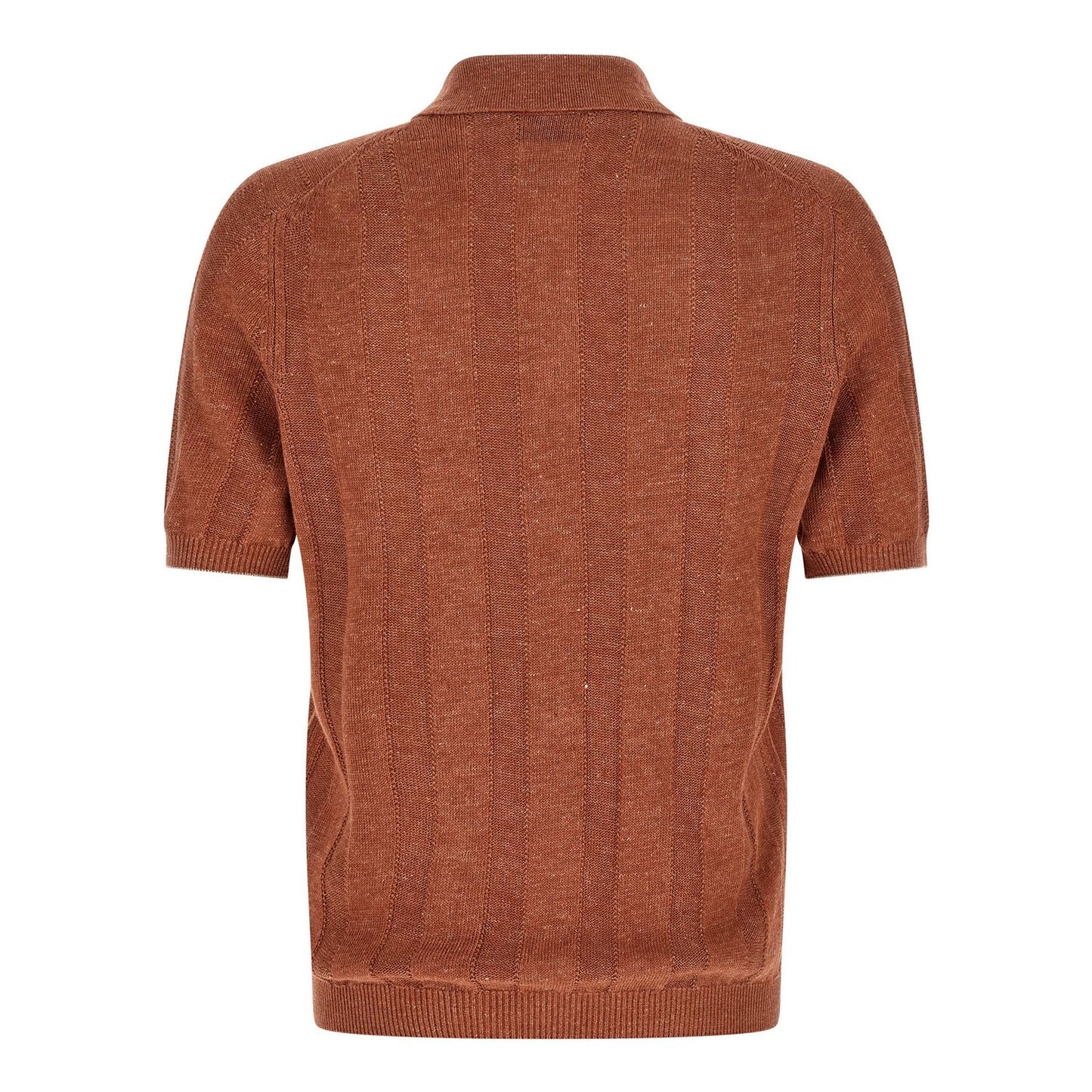 Brunello Cucinelli Orange Linen Polo Shirt