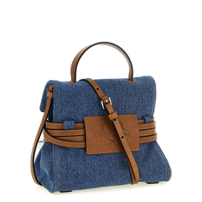 Moschino Blue Cotton Handbag