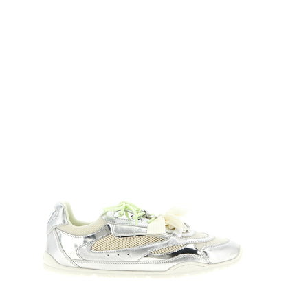 PINKO Silver Leather Athletic Sneakers