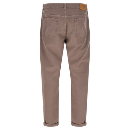 Brunello Cucinelli Brown Cotton Casual Pants