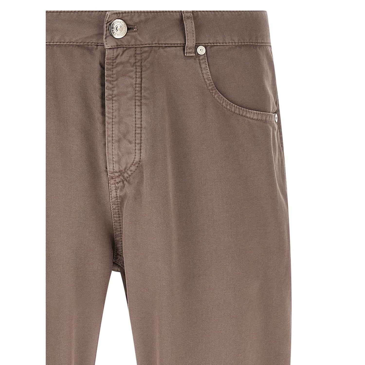 Brunello Cucinelli Brown Cotton Casual Pants