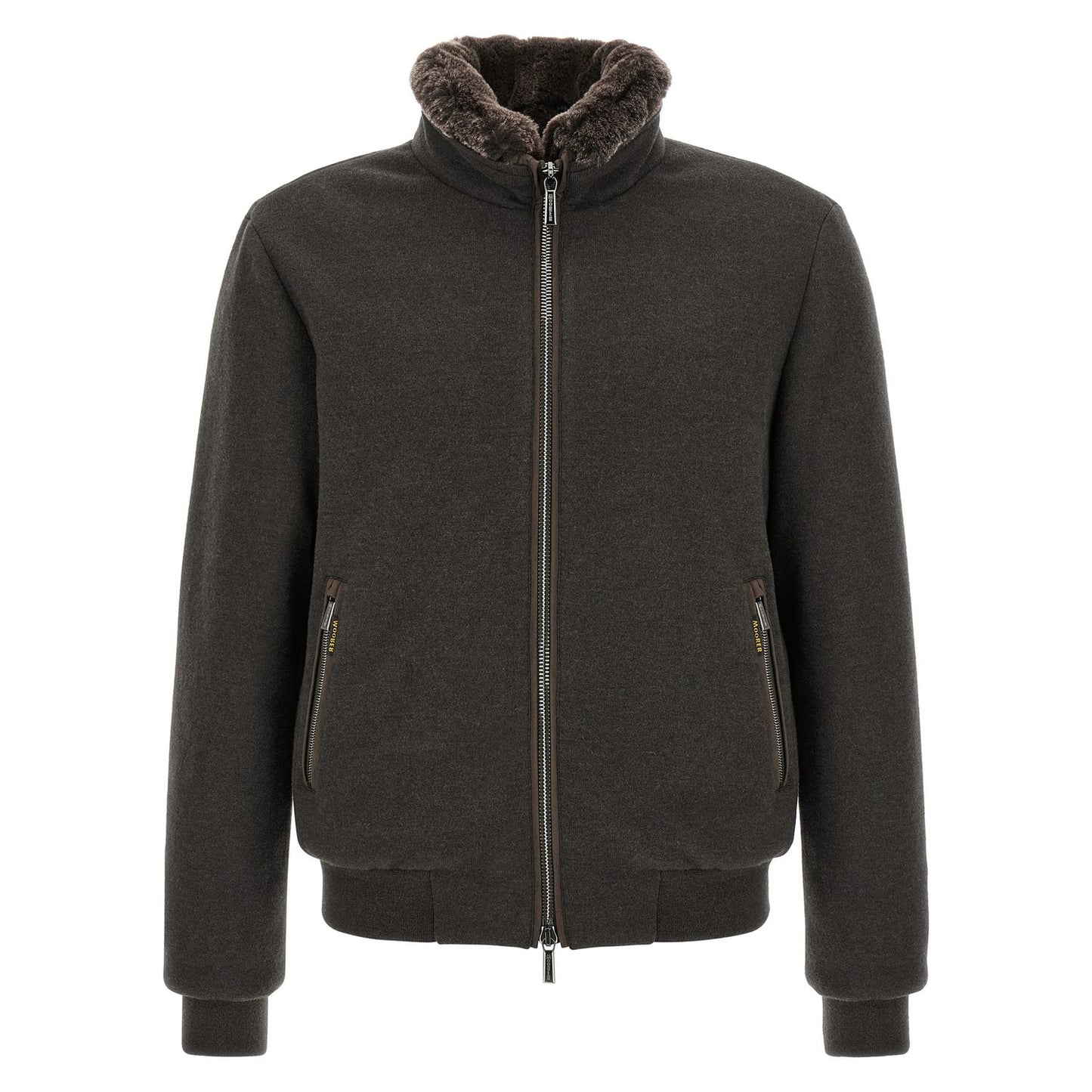 MooRER Brown Wool Bomber