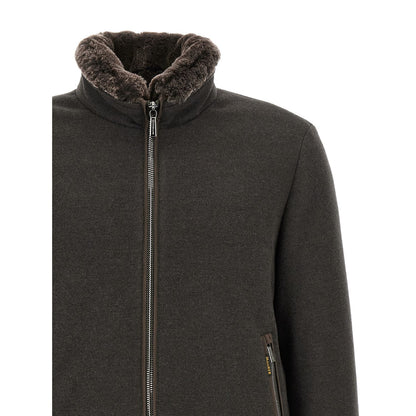 MooRER Brown Wool Bomber