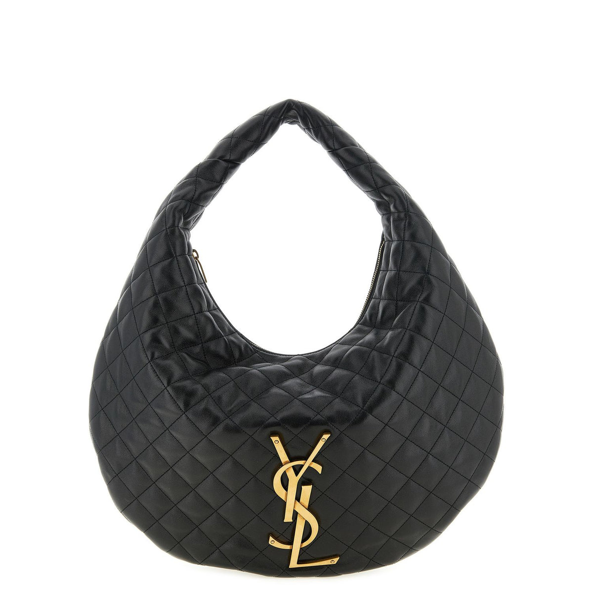 Saint Laurent Black Lamb Leather Hobo Icare Shoulder Bag
