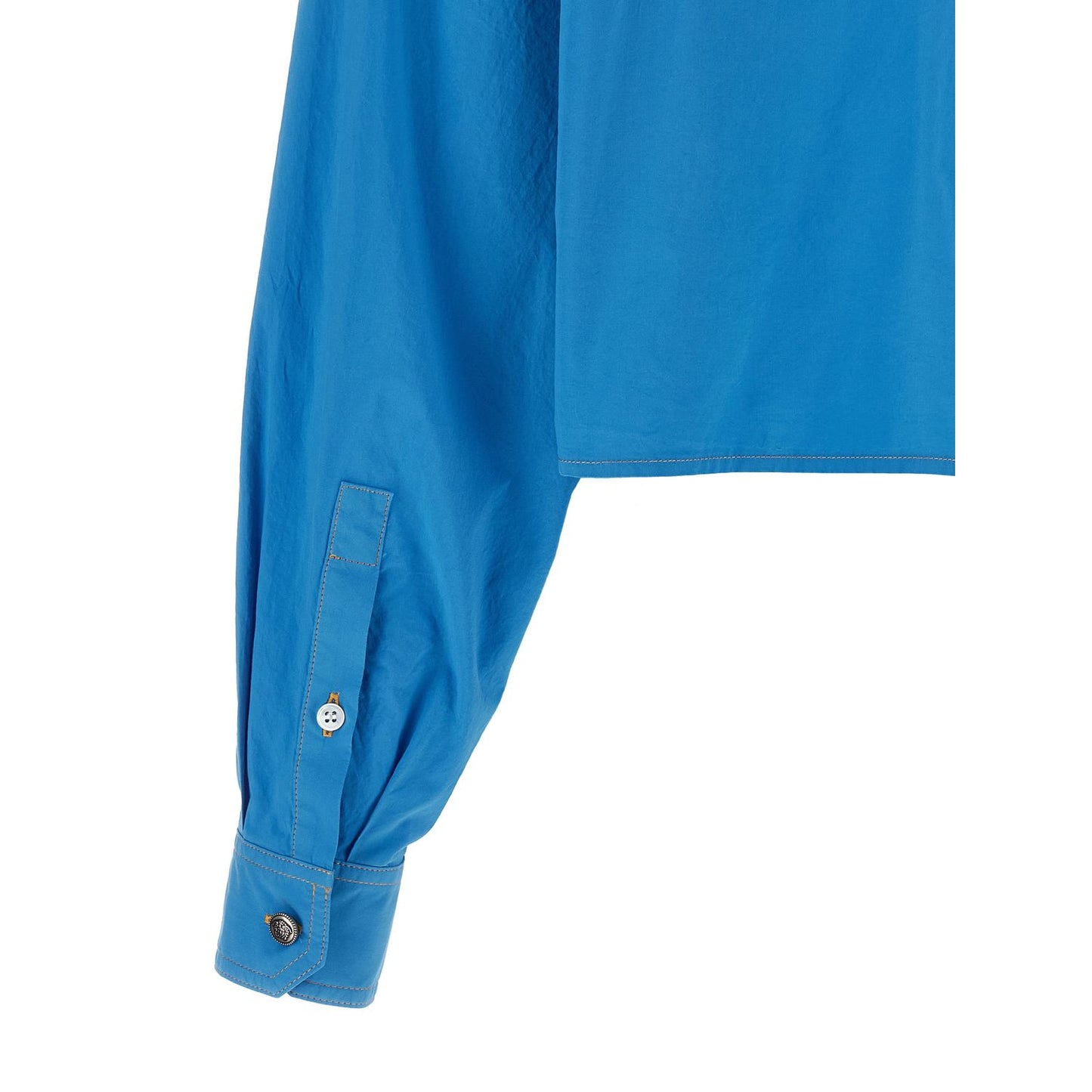 Versace Blue Cotton Blouse