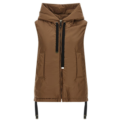 Max Mara Brown Polyester Sleeveless Jacket