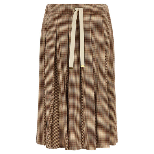 Moncler Beige Viscose Midi Skirt
