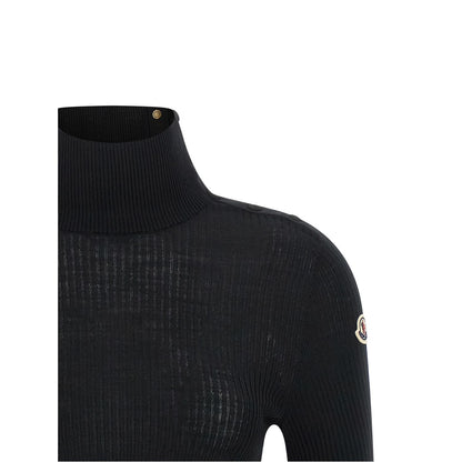 Moncler Black Virgin Wool Cardigan