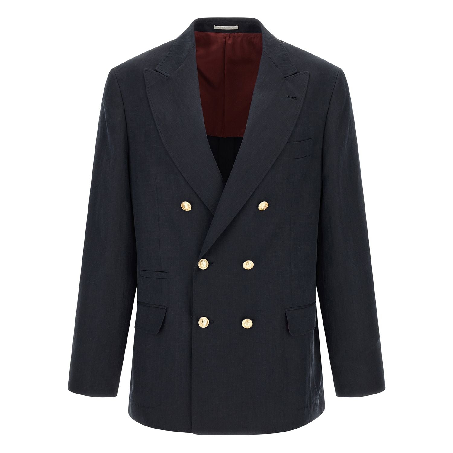 Brunello Cucinelli Blue Silk Blazer