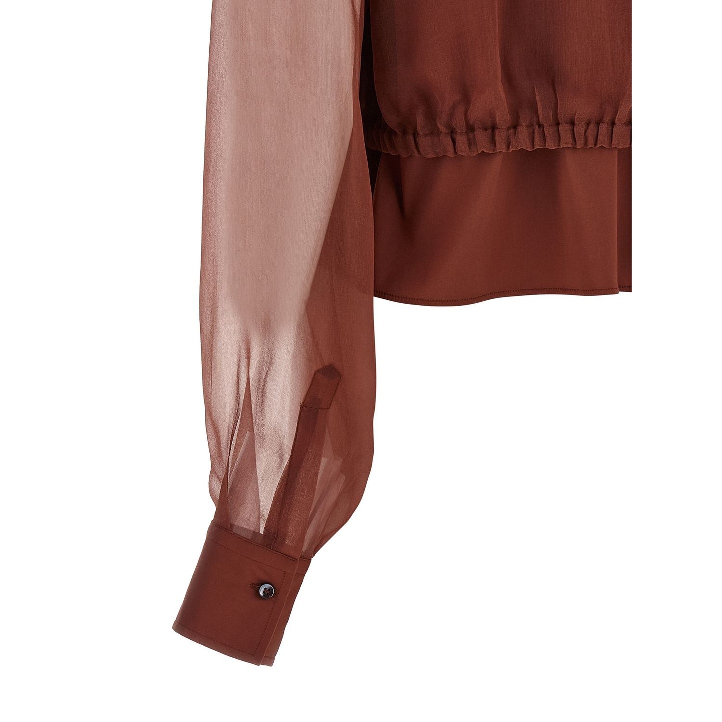 Brunello Cucinelli Brown Cotton Blouse