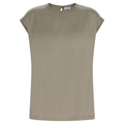 Brunello Cucinelli Bicolor Silk Blouse