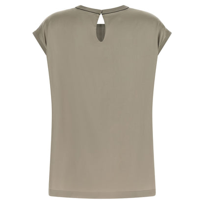Brunello Cucinelli Bicolor Silk Blouse
