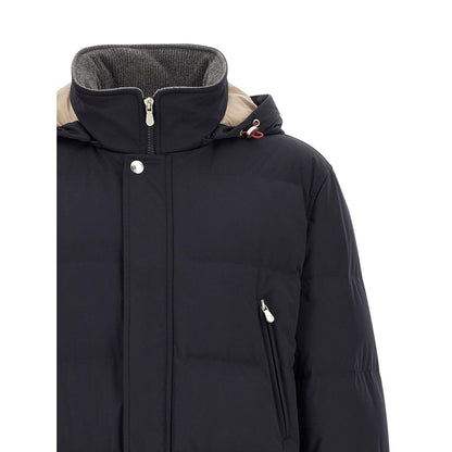 Brunello Cucinelli Blue Polyamide Parka