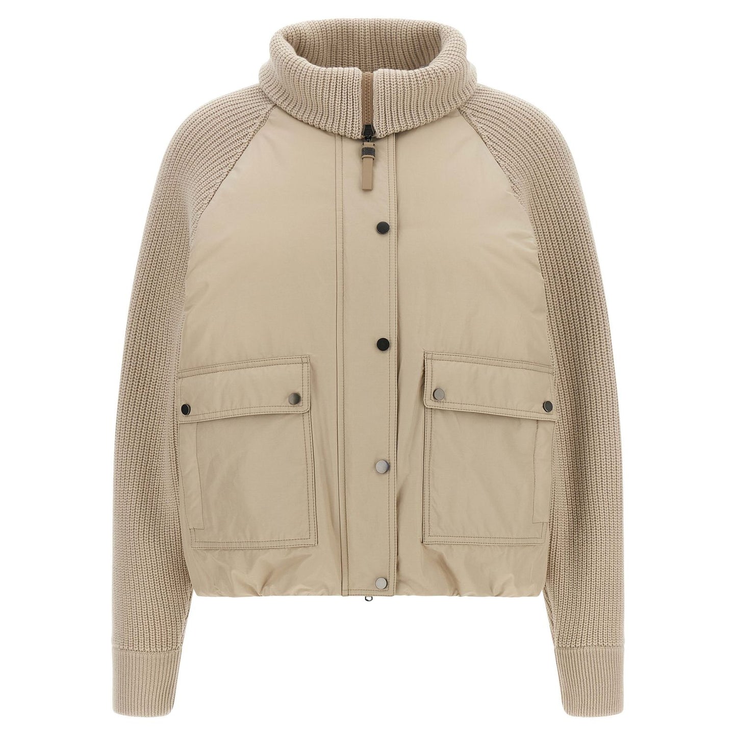 Brunello Cucinelli Beige Cotton Full-Length Jacket