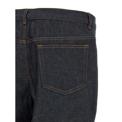 A.P.C. Blue Cotton Relaxed Fit Jeans