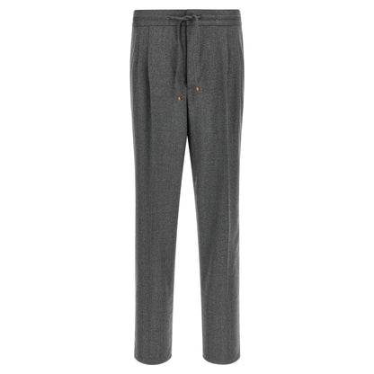 Brunello Cucinelli Gray Virgin Wool Casual Pants