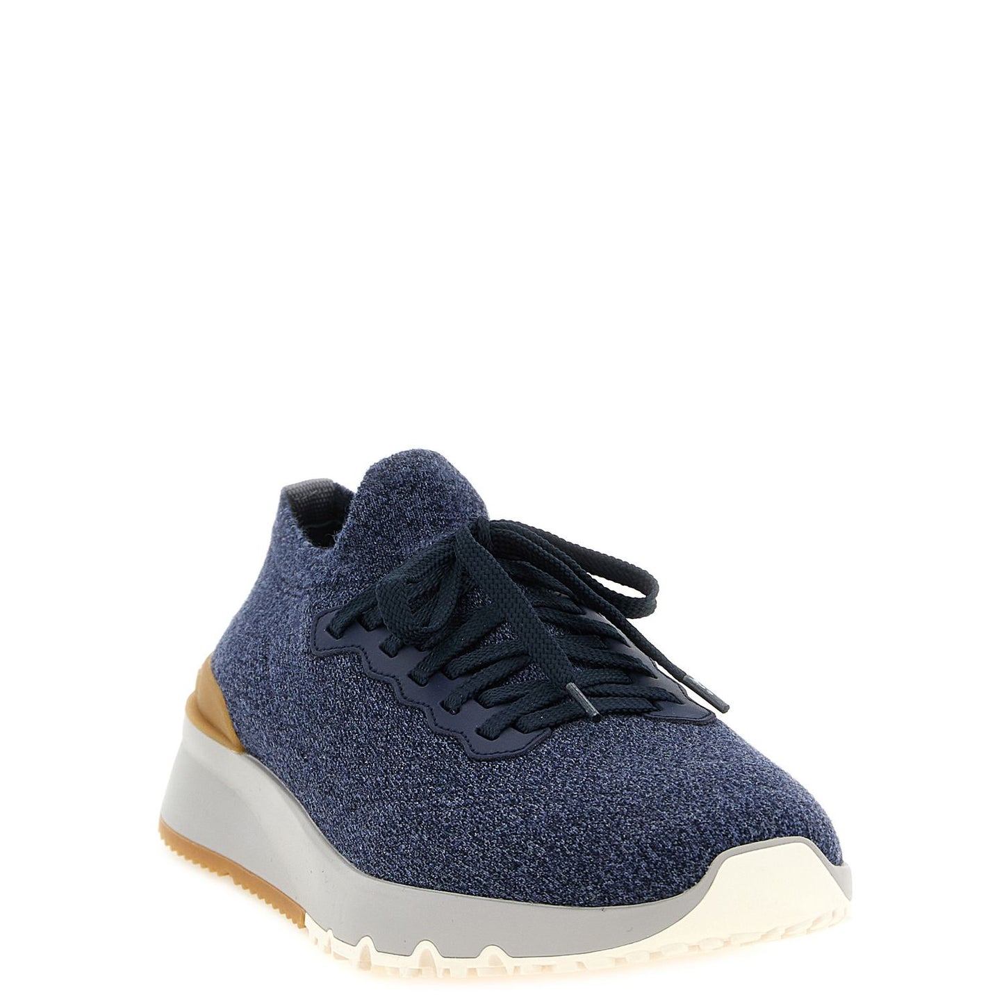 Brunello Cucinelli Blue Wool Athletic Sneakers