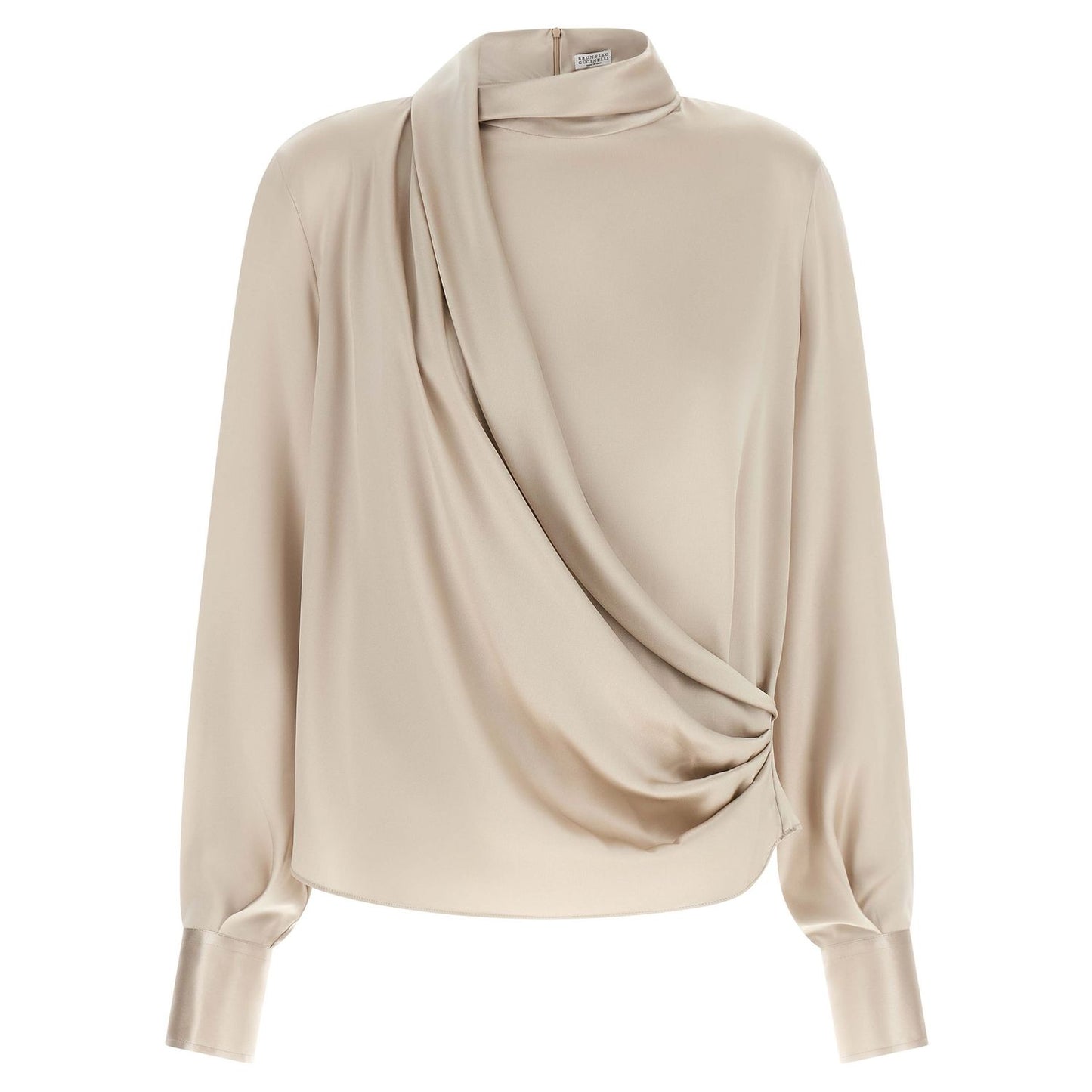 Brunello Cucinelli Beige Silk Blouse