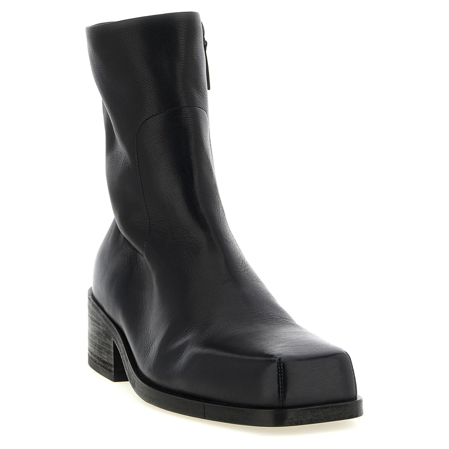 Marsell Black Calfskin Ankle Boots