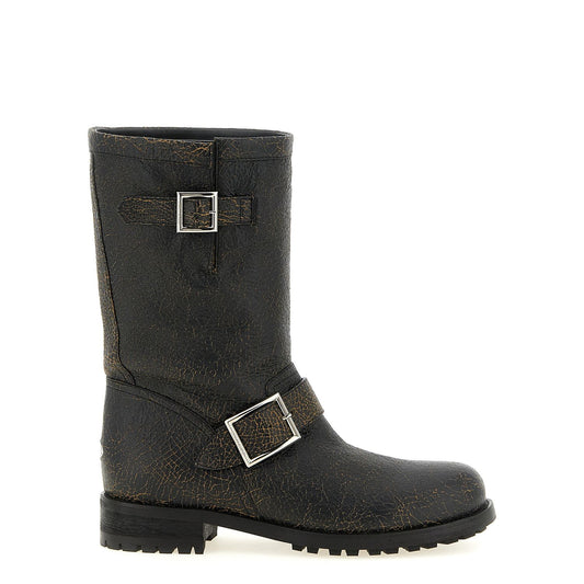 Jimmy Choo Black Leather Ankle Boots