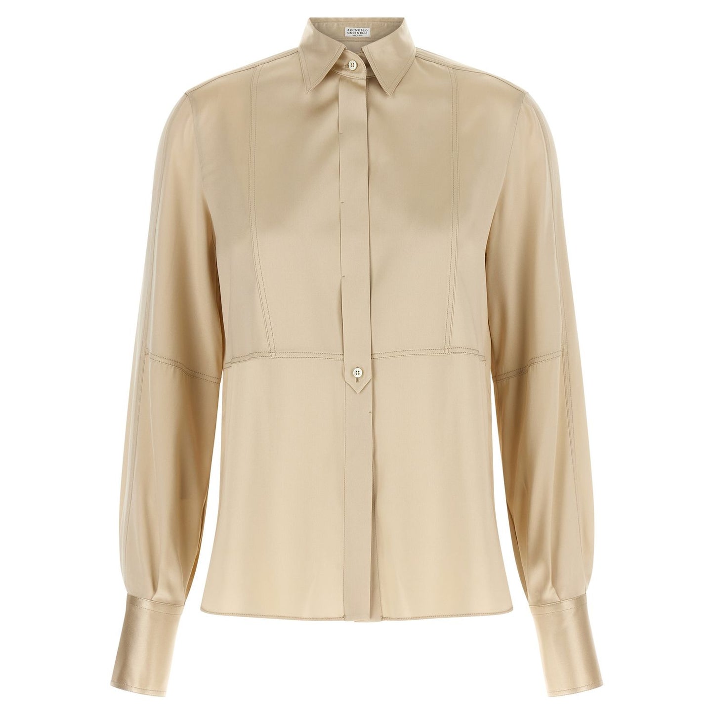 Brunello Cucinelli Beige Silk Blouse
