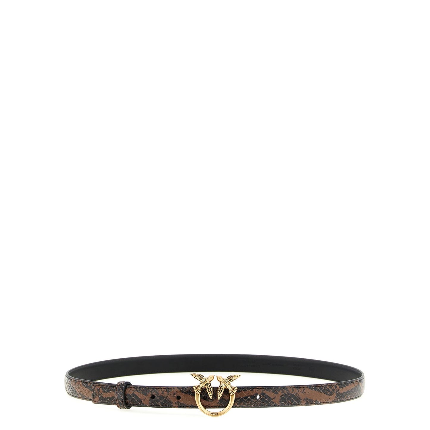 PINKO Brown Calfskin Thin Belt