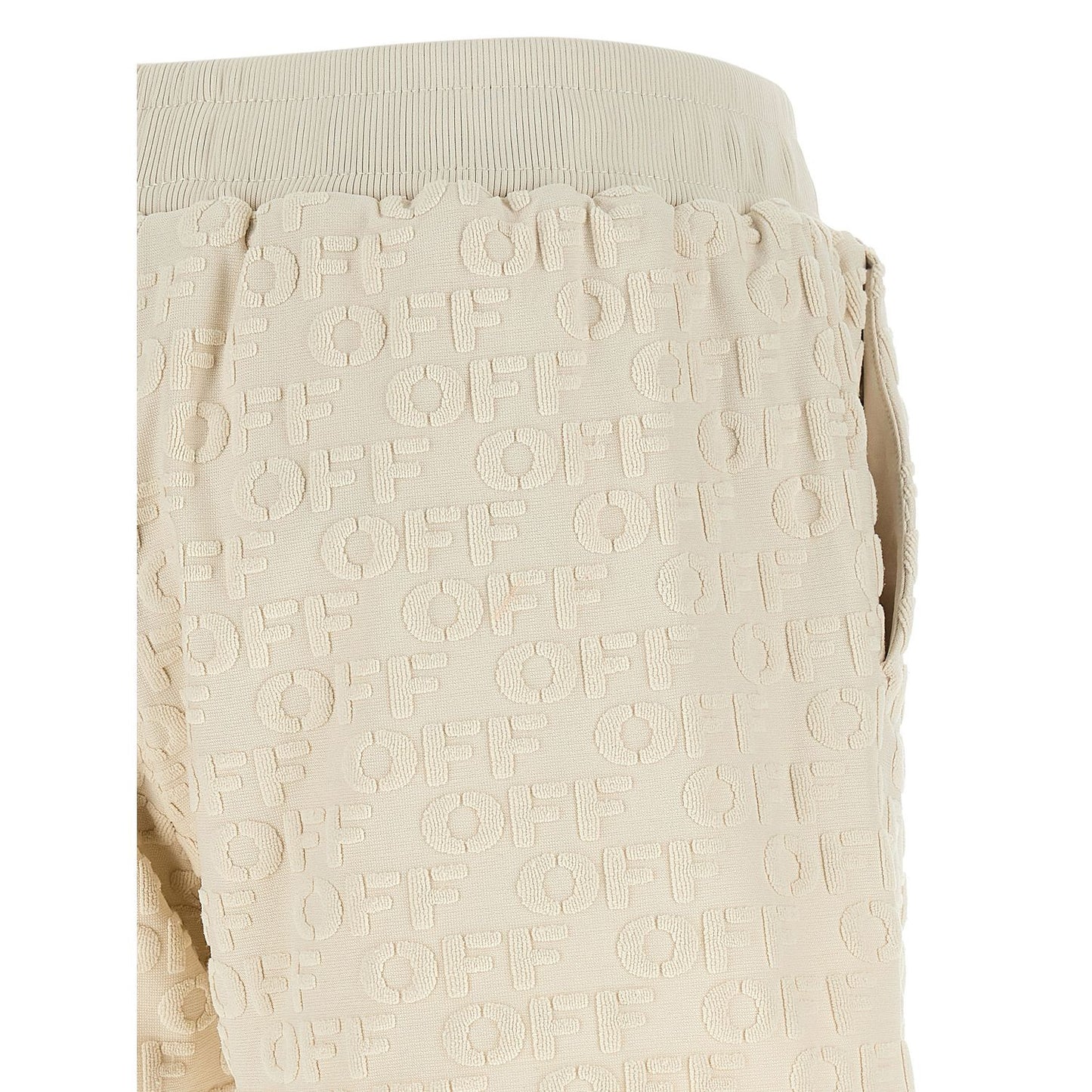 Off-White Beige Cotton Bermuda Shorts