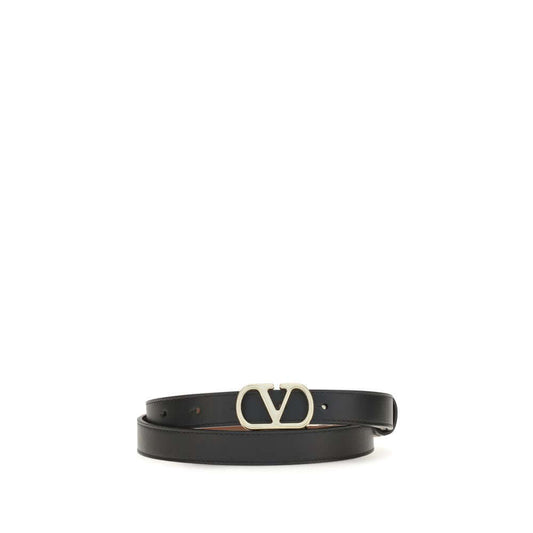 Valentino Garavani Black Calf Leather Bos Taurus Belt