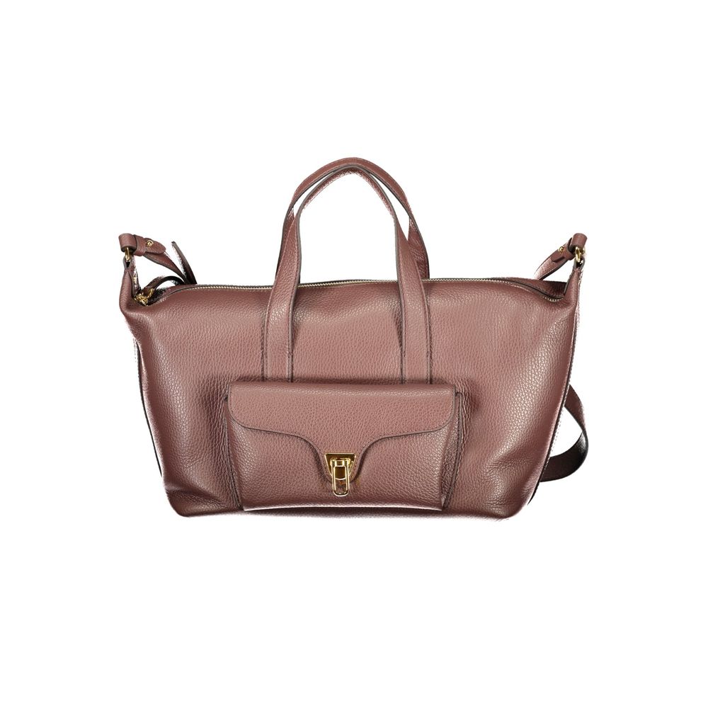 Coccinelle Brown Leather Womens Bag with Handles and Shoulder Strap