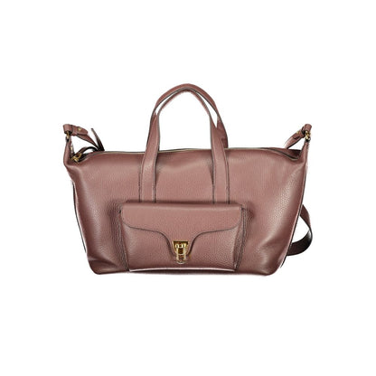 Coccinelle Brown Leather Womens Bag with Handles and Shoulder Strap