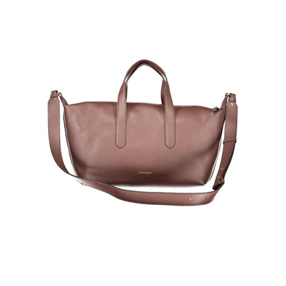 Coccinelle Brown Leather Womens Bag with Handles and Shoulder Strap
