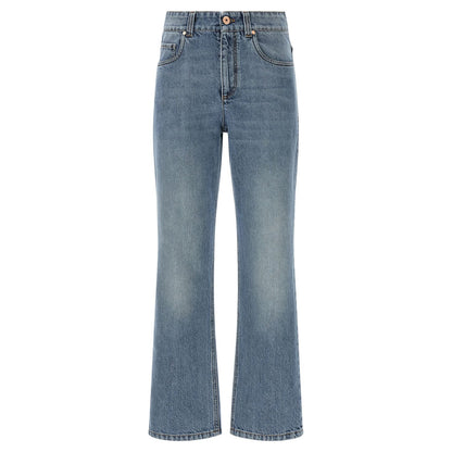 Brunello Cucinelli Blue Cotton Cropped Jeans