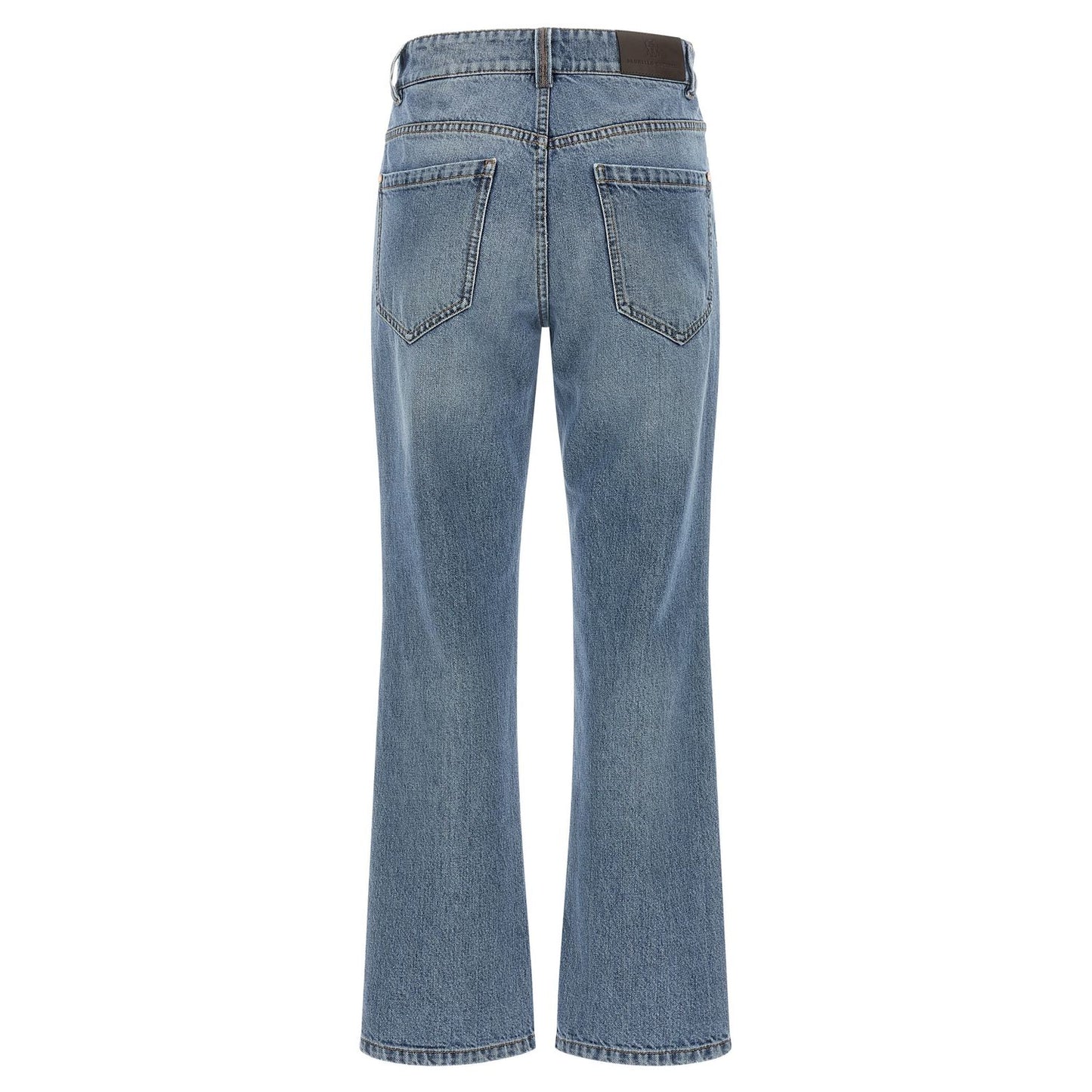Brunello Cucinelli Blue Cotton Cropped Jeans