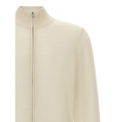 Hugo Boss White Virgin Wool Cardigan