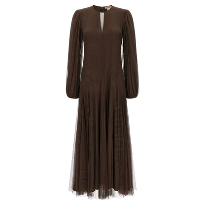 Twinset Brown Polyester Long Dress