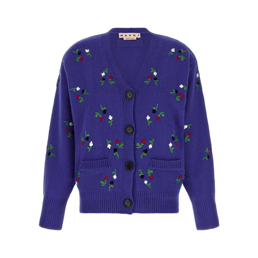 Marni Blue Virgin Wool Cardigan