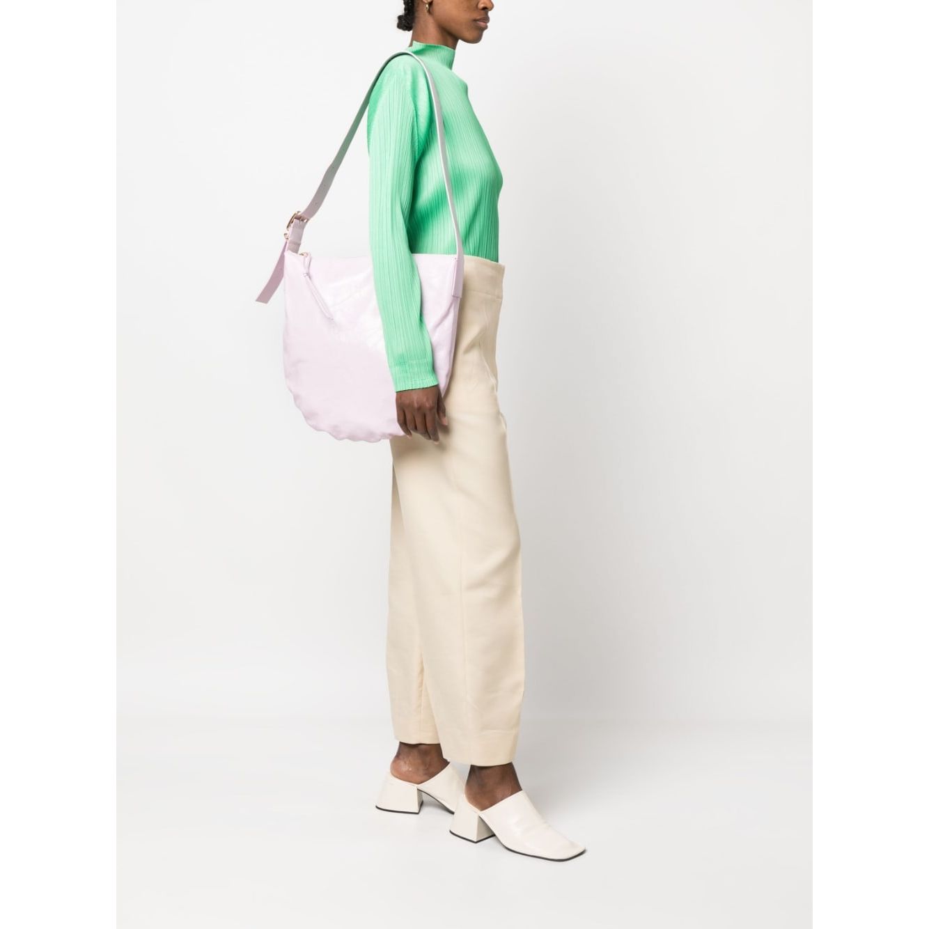 Jil Sander medium crinkled leather shoulder bag