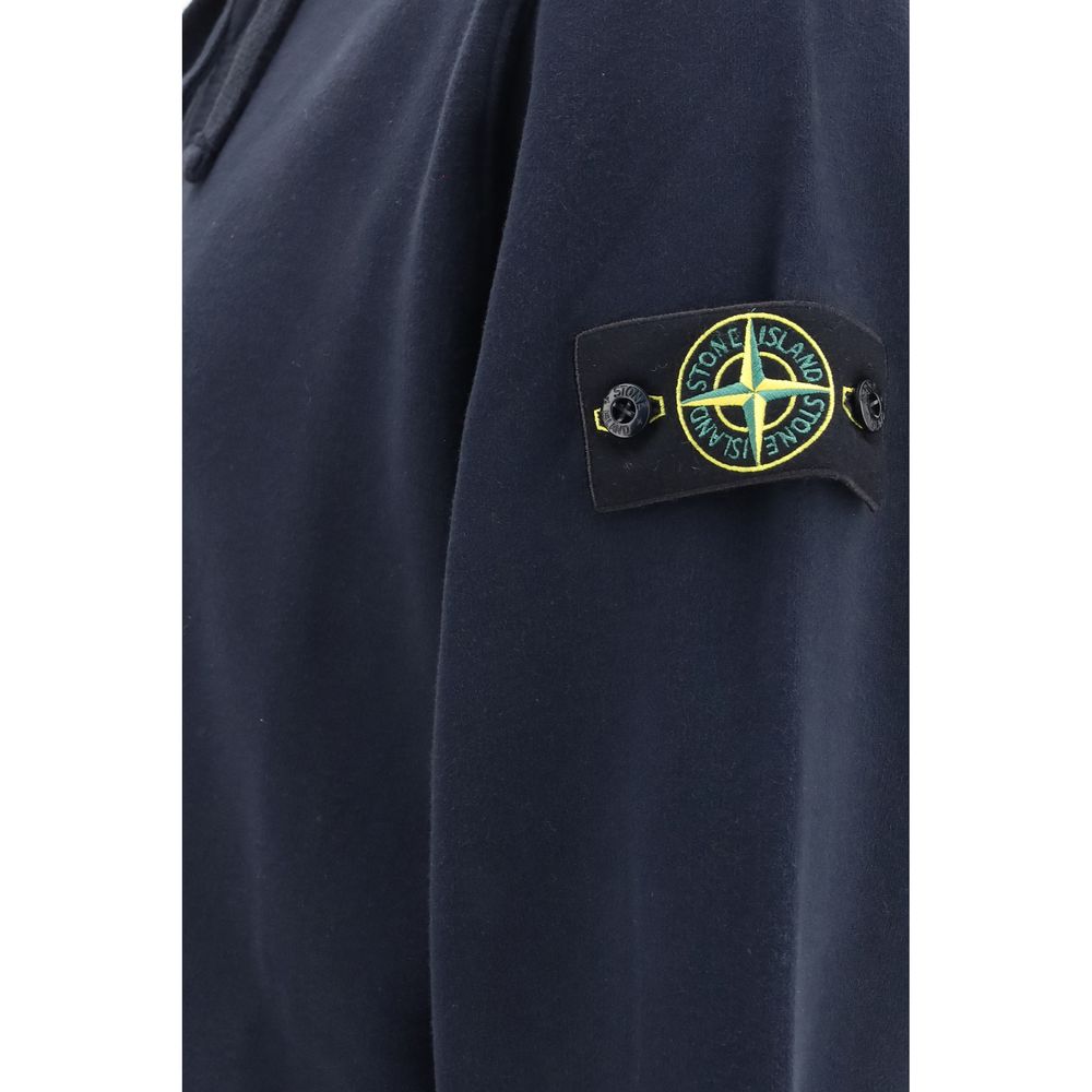 Stone Island Blue Cotton Sweatshirt