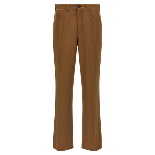 Marni Brown Virgin Wool Casual Pants