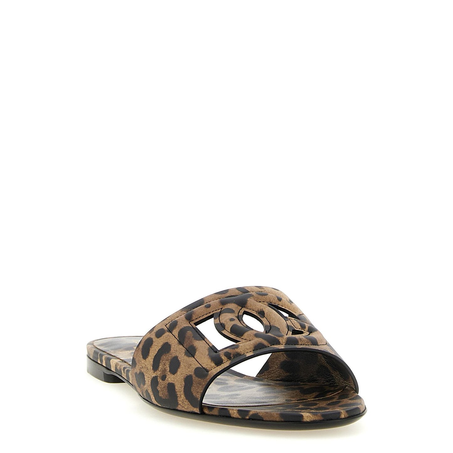 Dolce & Gabbana Brown Calfskin Slides