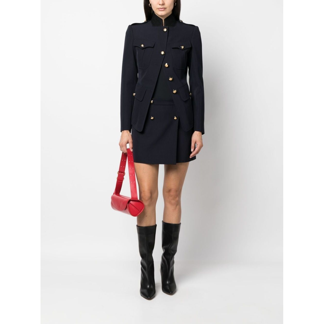 Alexander McQueen wool-cotton blend mini wrap skirt