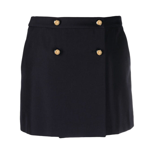 Alexander McQueen wool-cotton blend mini wrap skirt