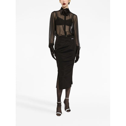 Dolce & Gabbana Silk chiffon shirt with satin details