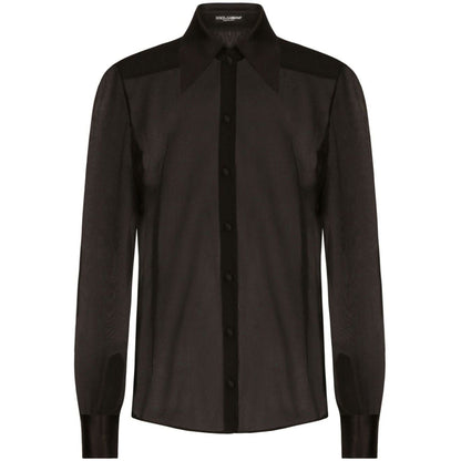 Dolce & Gabbana Silk chiffon shirt with satin details