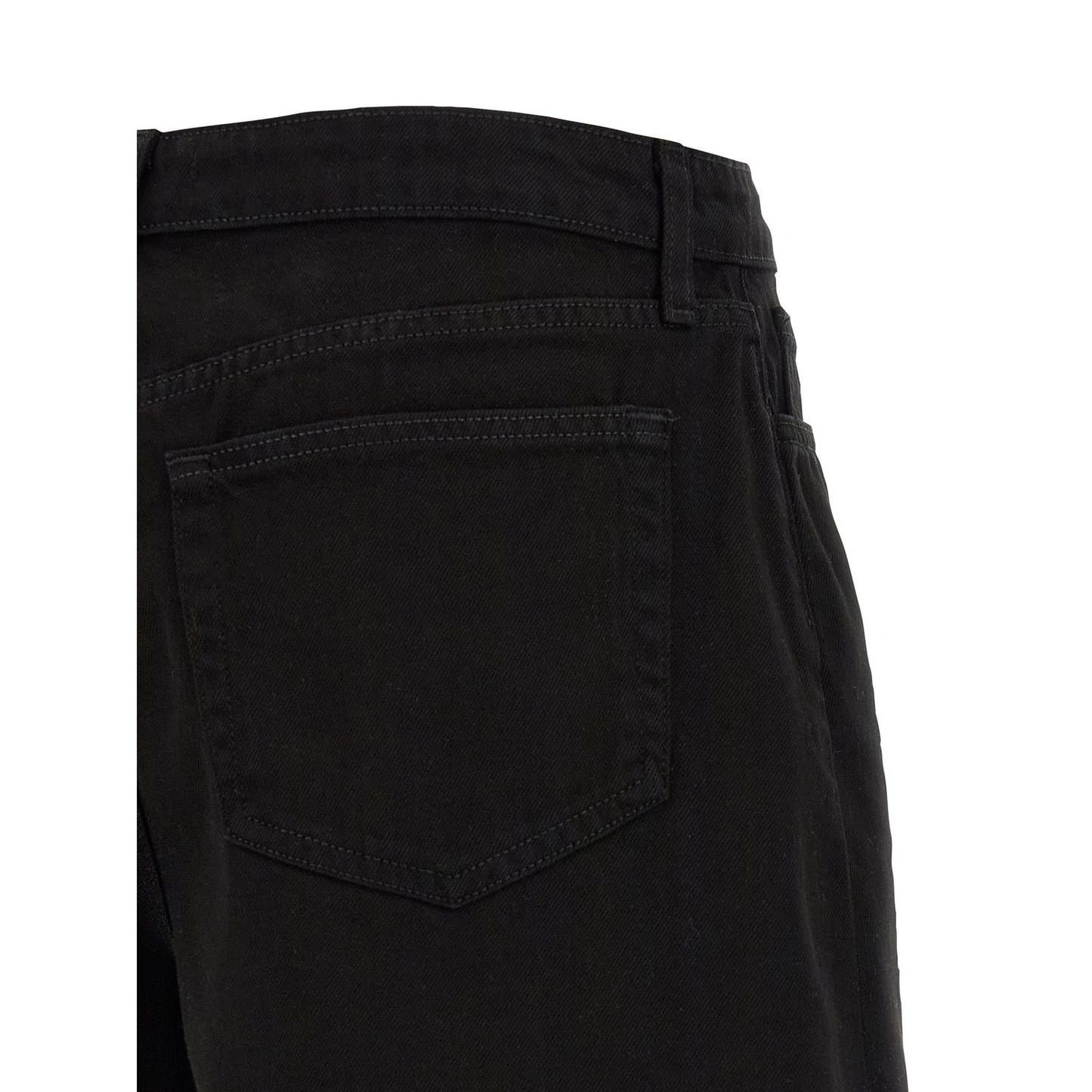 L'Agence Black Cotton Bermuda Shorts
